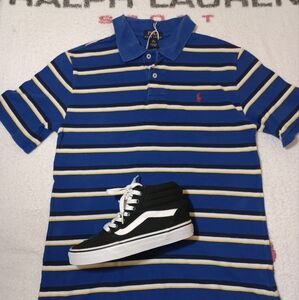 Ralph Lauren Polo Shirt Boys Youth Kids XL 18-20 Blue Black White Yellow (Red)